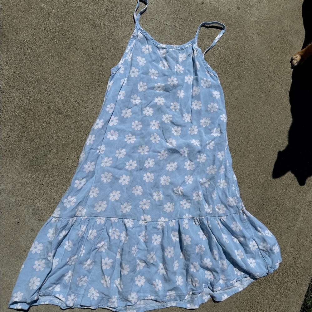 Old Navy Girls Blue Floral Spaghetti Strap Dress Size L (10-12)